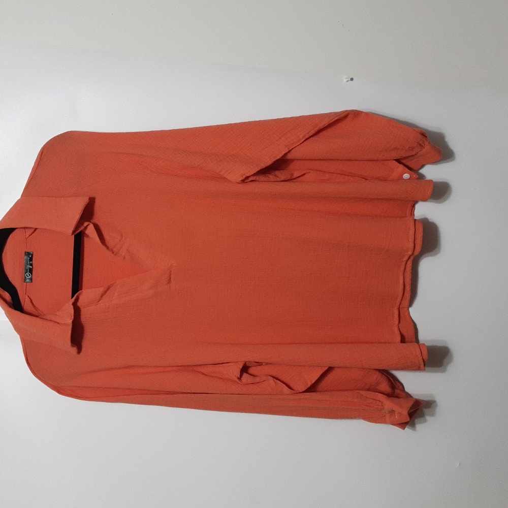 PRETTY ,GARDEN V-Neck Boho Baloon Sleeve Texture Top